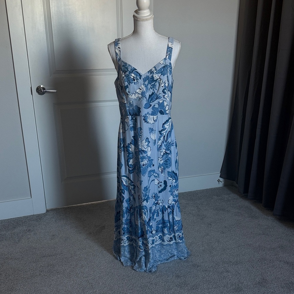Adrianna Papell Light Blue Floral Dress